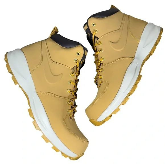 New Nike Manoa Leather Boots Men’s Size 11 Water Resistant Haystack 454350-700 - Picture 2 of 13